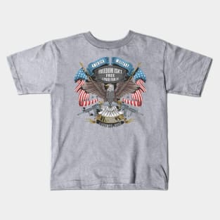 USA Patriotic Veteran Freedom Fighter Kids T-Shirt